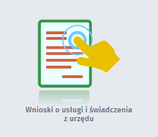 ikonka z napisem Wnioski o usługi i świadczenia z urzędu