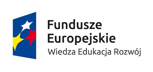 znak Funduszy Europejskich składający się z symbolu graficznego i nazwy Fundusze Europejskie Wiedza Edukacja Rozwój