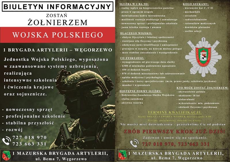 Biuletyn informacyjny akcji Zostań Żołnierzem Wojska Polskiego