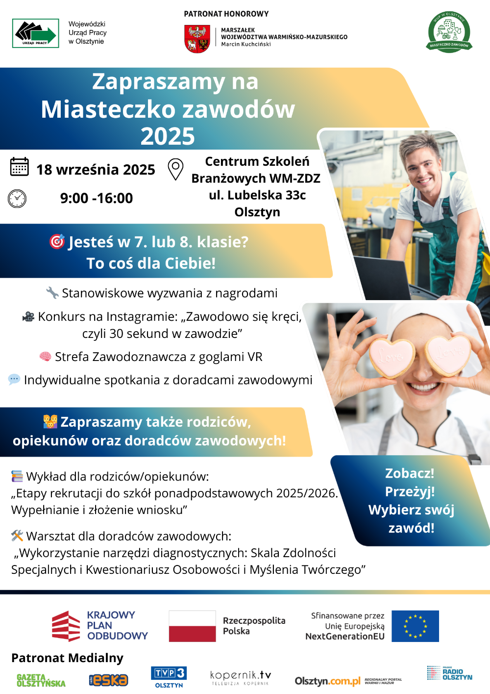 Plakat promujący program miasteczko zawodów 2025